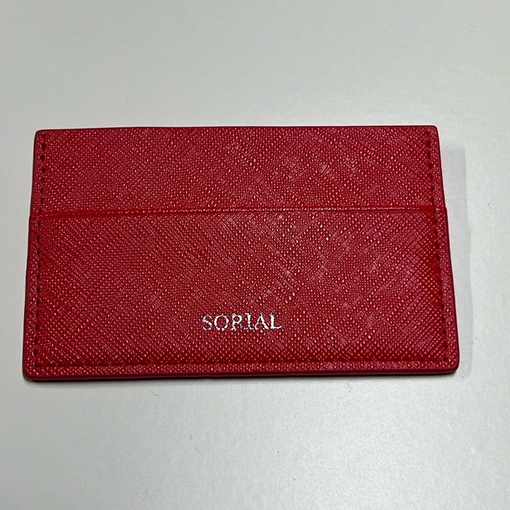 Sorial Red Credit Card Case Wallet Business Cards